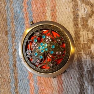 Vintage Floral Compact Mirror